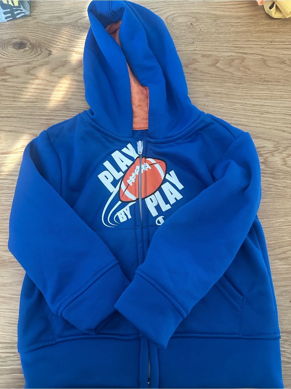 Champion Royal Blue Kids Hoodie with Football Graphic